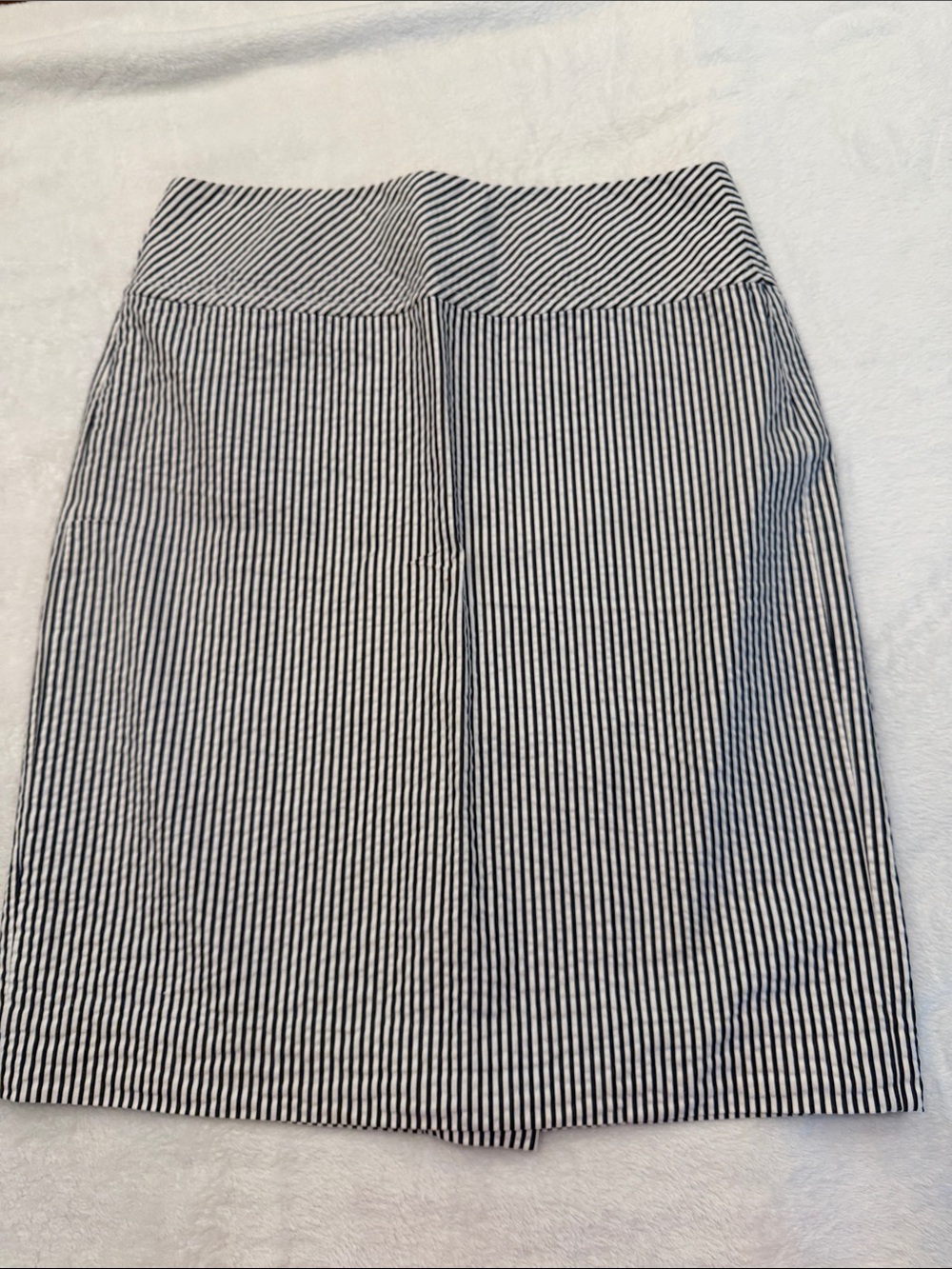 J. Crew Black and White Striped Pencil Skirt